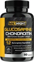 Glucosamină Chondroitin MSM Turmeric, Boswellia, 12-in-1, Confort comun, Mobilitate, Lubrifiere & Putere pentru bărbaţi Femei & Senior, 90 Tab, No Shellfish