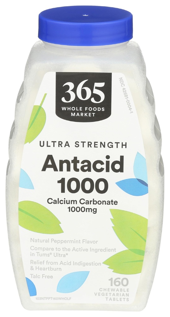 365 de Whole Foods Market Ultra-Forngth Peppermint Antiacid, 160 CT