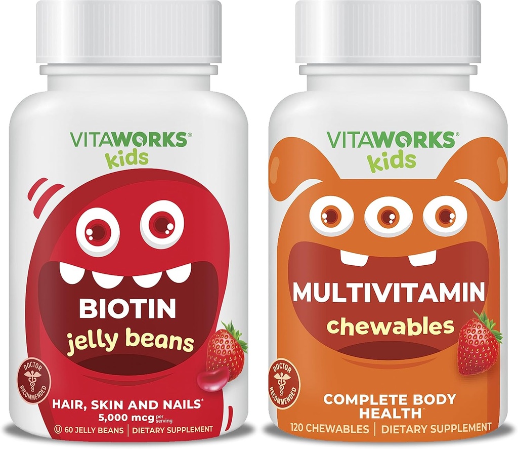Copii Biotin 5000mg Jelly Beans + Multivitamine Chewables Bundle