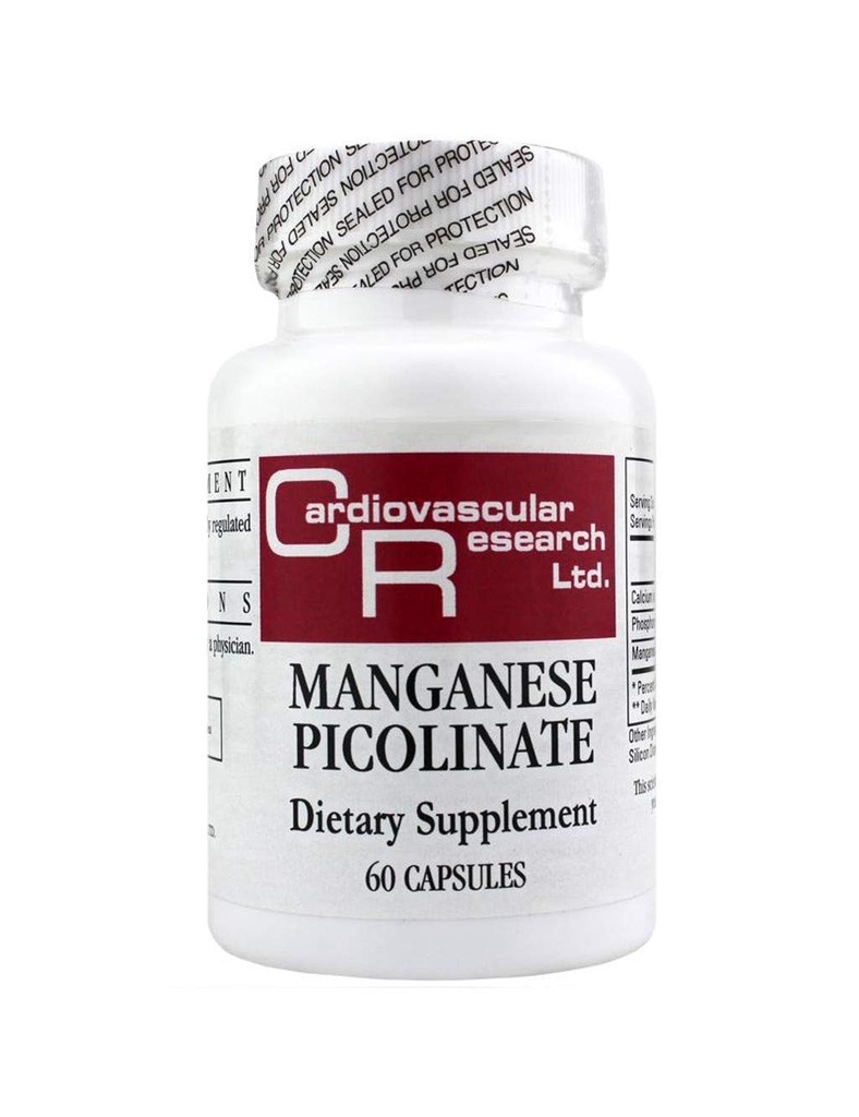 Cercetare cardiovasculară Mangan Picolinat, Alb, 60 Conte