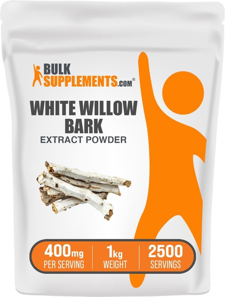 vracSupplements.com Pulbere de extract de scoarță de salcie albă - Supliment vegetal, Pulbere de scoarță de salcie albă - Gluten gratuit, 400 mg per Serving, 1kg (2,2 lbs) (pachet de 1)
