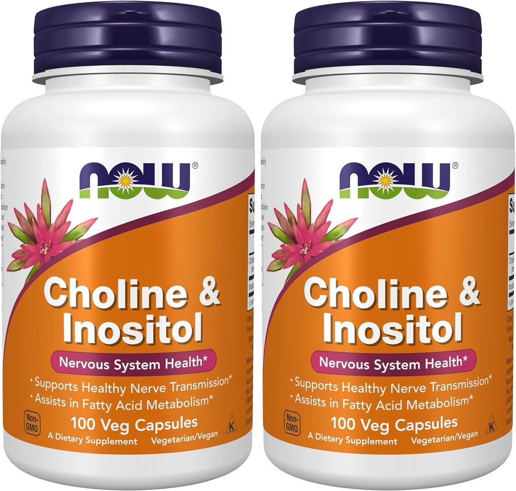 Suplimente acum, Choline & Inositol 500 mg, Transmisie nervoasă sănătoasă*, Sănătate Sistem nervos*, 100 Capsule (Pachet de 2)