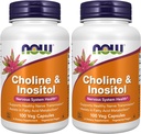 Suplimente acum, Choline & Inositol 500 mg, Transmisie nervoasă sănătoasă*, Sănătate Sistem nervos*, 100 Capsule (Pachet de 2)