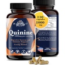 Chinina pentru cramps picior 1000 mg - 110 capsule - Cinchona Bark Extras Supliment - Capsule chinine - Vegan, Non - OMG