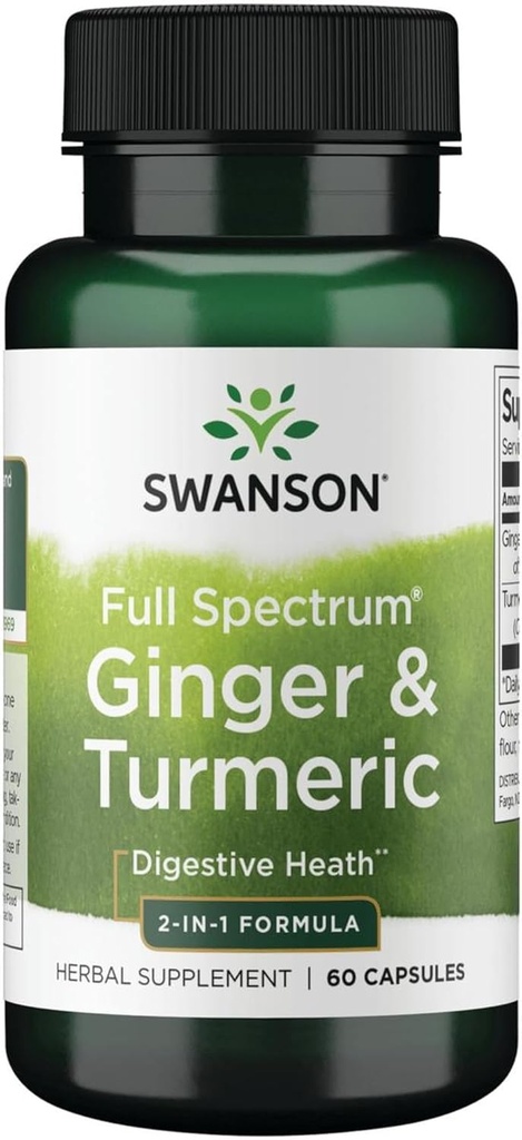 Swanson Full Spectrum Ginger & Turmeric 60 capsule