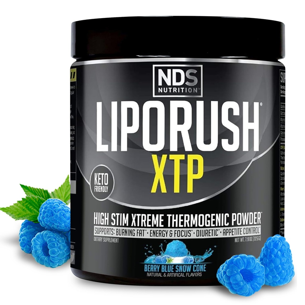 NDS Nutriție XTP Fat Burner termogenic cu L-Carnitina - Energie, Focus, și Appetite de control - Extreme termogenic Fat Powder pierdere în greutate - Blue Berry Con de zăpadă (45 Serviri)