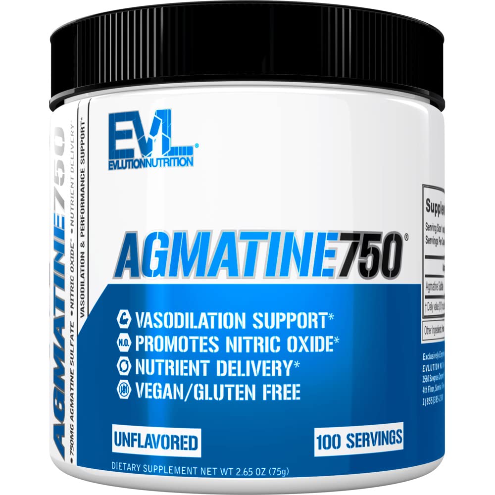 Evlution Agmatine Sulfate Oxid azotat pulbere Nutriție concentrație ridicată Agmatină Sulfat Pulbere Oxid azotic Supliment pentru pompe de mare intensitate de creștere musculare recuperare și performanță - Nearomat