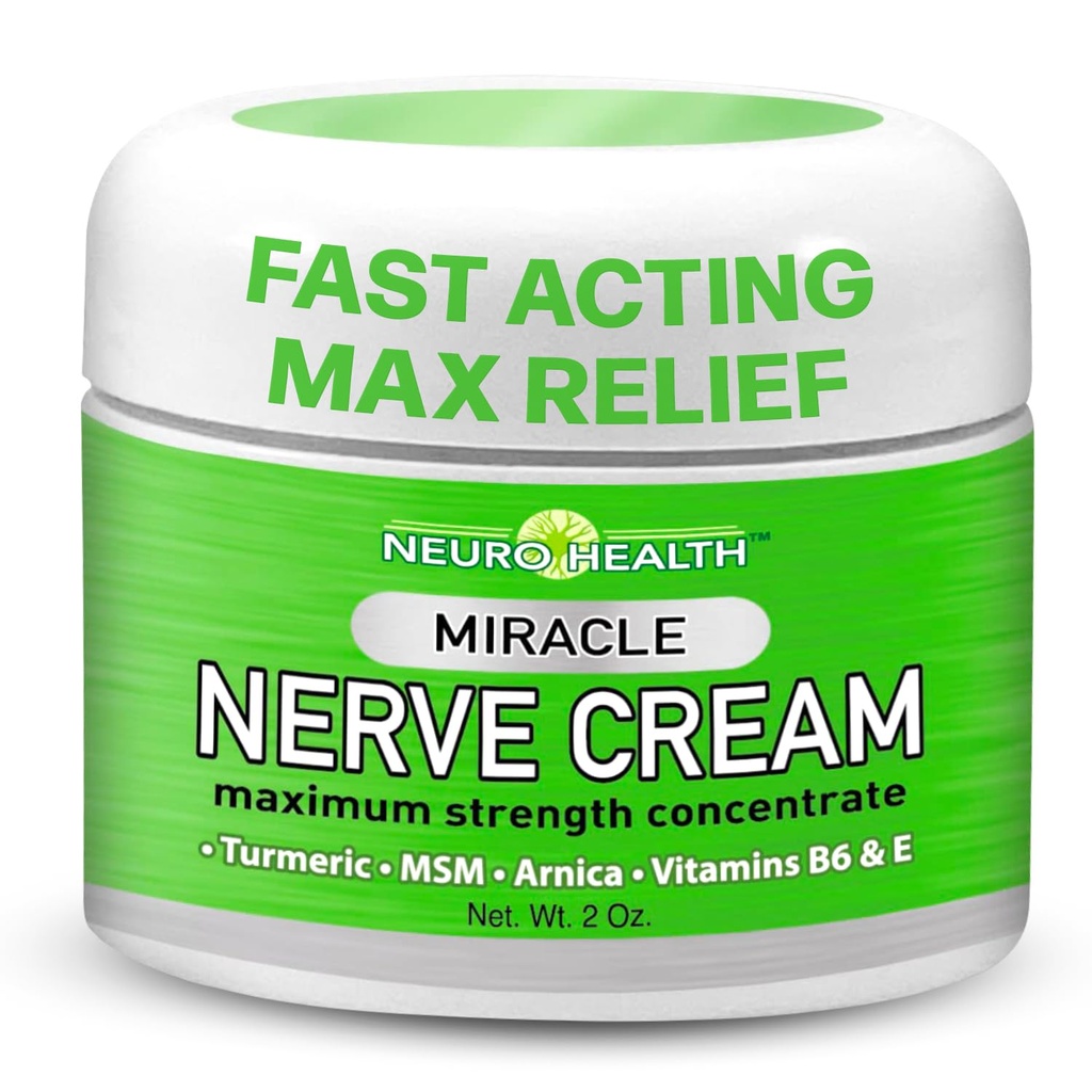 Miracle Nervi Cream - Putere maxima - Turmeric si Arnica Blend pentru Neuropatie Discomfort Relief - Soothing Foot & Hand Formula cu MSM, B6, E - Made in USA
