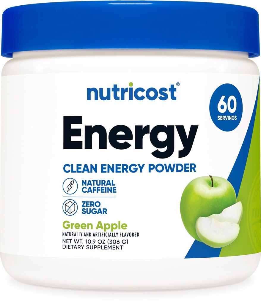 Complexul energetic Nutricost (Apple verde) (60 Servings) - Pulbere de energie curată, supliment alimentar 300g