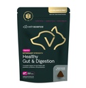 Putere veterinara VetriScience Sanatos Gut & Digestion - Pet Digestive Health Supplement pentru pisici si caini - Curaj Sanatate & Immune - Caracteristici Probiotice, Prebiotice si Postbiotice - 60 Conte