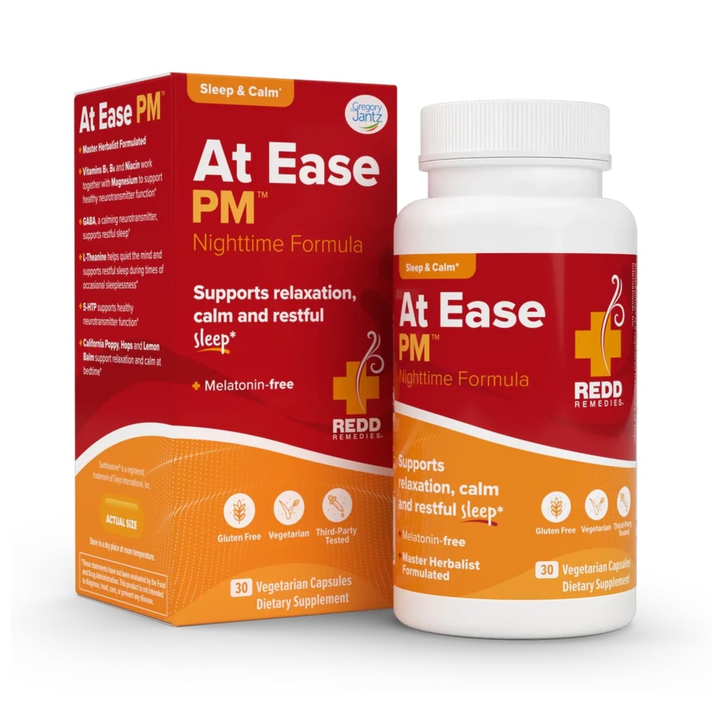 Redd Remedii, la Ease PM, Natural Sleep Aid, Suportă relaxare, 30 Capsule vegetariene