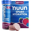 Nuun Sport Electrolit Tablete cu magneziu, calciu, potasiu, clorura & sodiu, gluten Free & Vegan, Tri-Berry, 8 Pack (80 Servings Total)