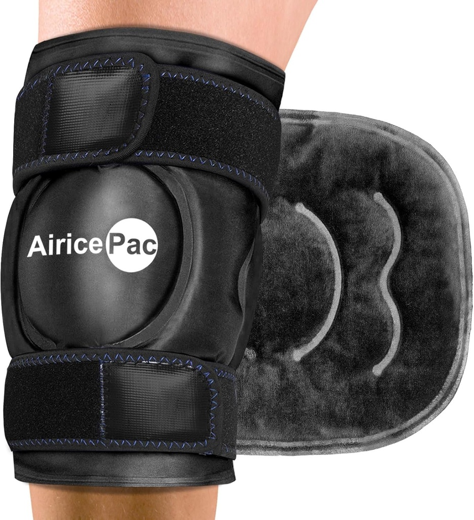 Ice Pack pentru Genunchi Durere Relief, Gel Recusable Ice Wrap pentru leziuni, Umflare, Chirurgie de înlocuire genunchi, Cold Compress Terapie pentru Artrită, Menisc Tear și ACL, Negru