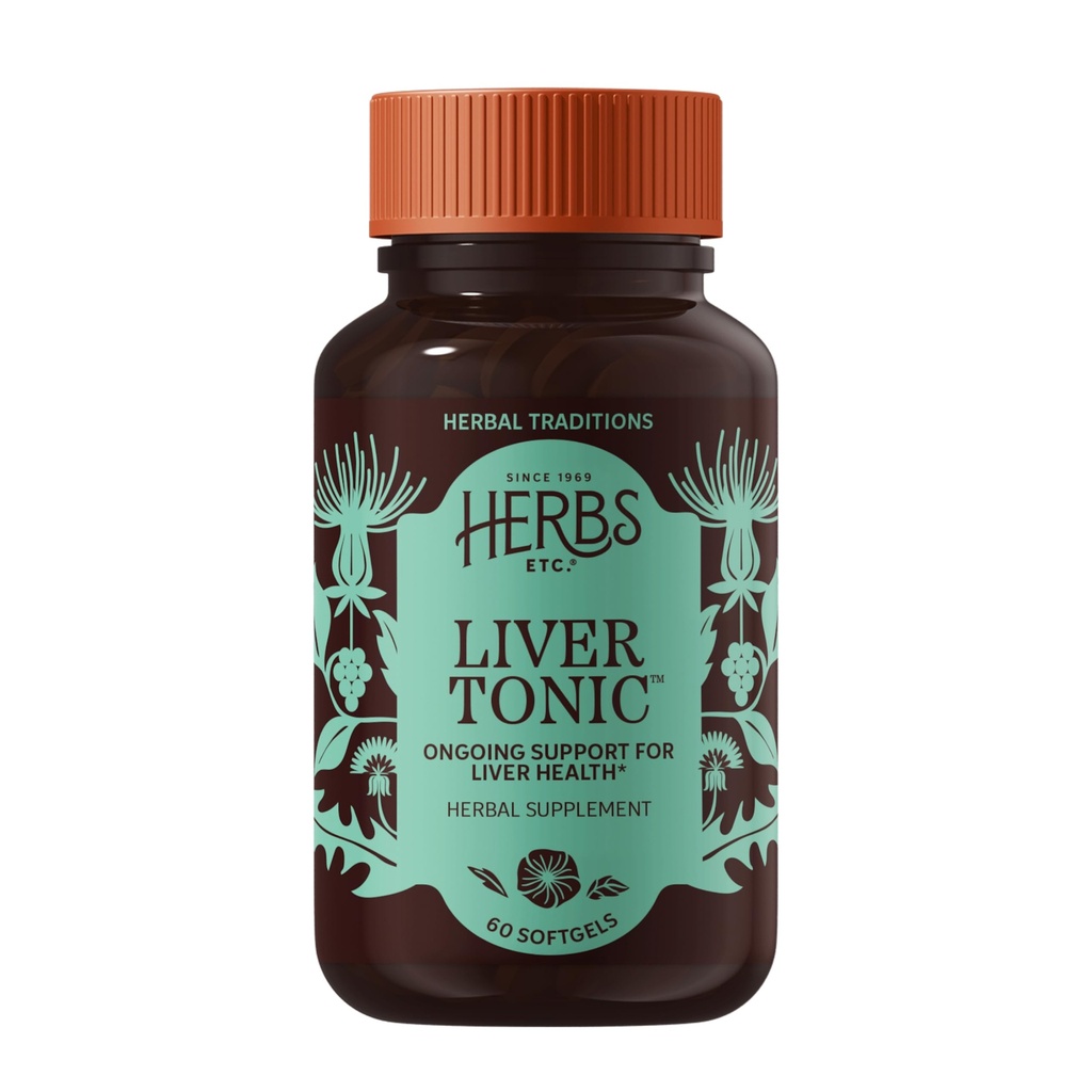 Herbs Etc. Tonic de ficat - Gallbladder Health Supplement with Herbal Formula - Help Global Ficat Health with Milk Thistle, Schisandra & Oregon Grape - Support a Healthy Liver - 60 Softgels