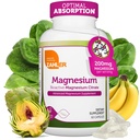 Zahler - Supliment de magneziu Capsule 200 mg (conte) Citrat de magneziu bioactiv Kosher certificat pentru absorbţie maximă - Minerale de magneziu natural pentru bărbaţi şi femei - Cele mai bune suplimente de magneziu
