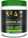 Greens Superfood Juice Powder - USDA Organic Super Greens Pulbere cu Spirulina, Chlorella, Matcha, Wheat Grass, Enzymes & Probiotice Digestive - Lemon Flavor -30 ServQ