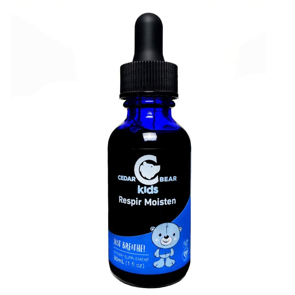 Cedar Bear Respir Moisten pentru copii un supliment de plante lichide care moisturizes și Soothes Iritate țesuturi respiratorii și elimină tuse uscată ocazional 1 Fl Oz