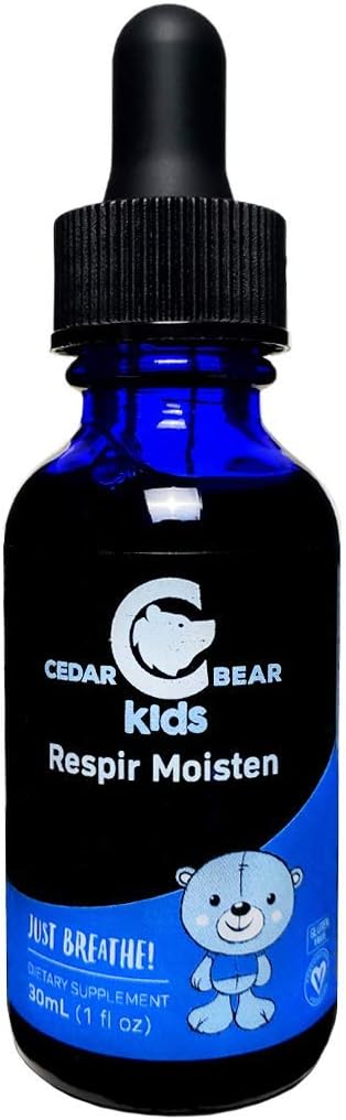 Cedar Bear Respir Moisten pentru copii un supliment de plante lichide care moisturizes și Soothes Iritate țesuturi respiratorii și elimină tuse uscată ocazional 1 Fl Oz