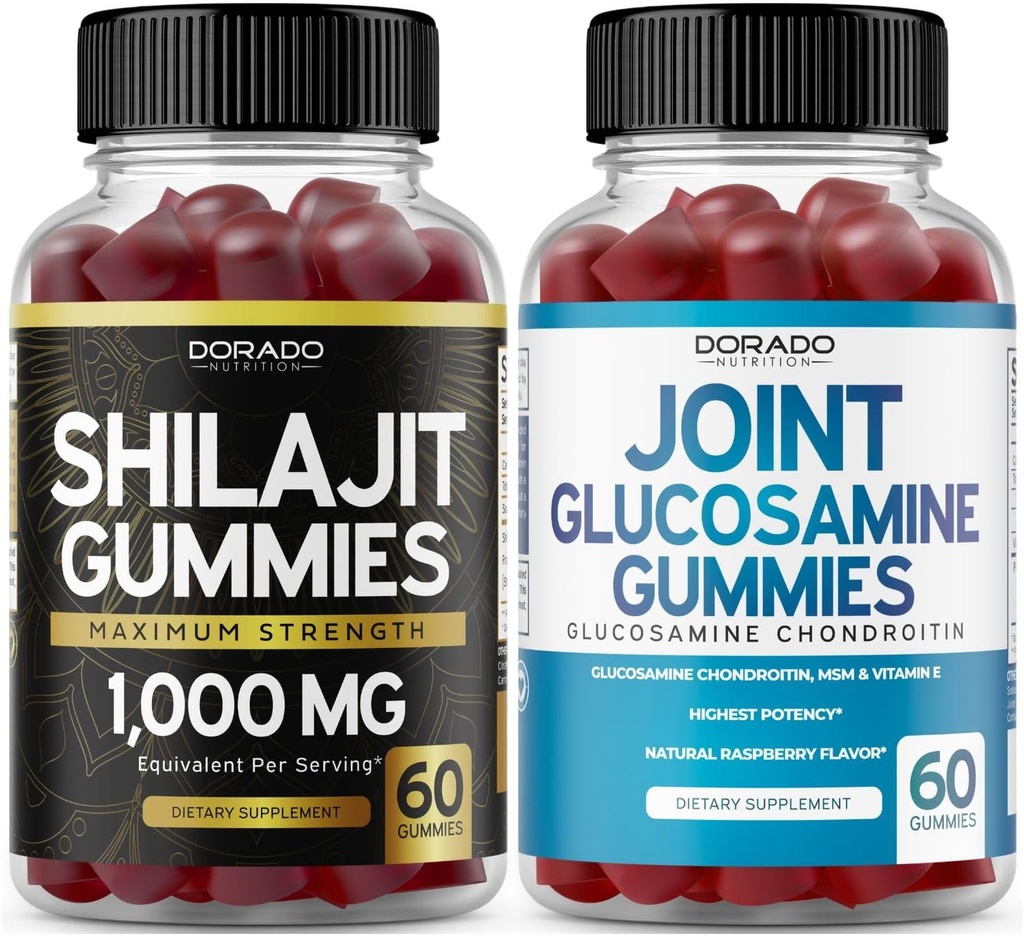 DORADO NUTRIŢIE Gume Shilaj pentru bărbaţi şi femei (60 gume) şi Glucosamină Chondroitin (60 Conte)