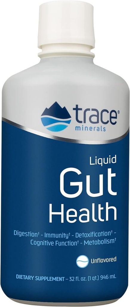 Trace Minerals Gut Health - Suport pentru Lining gutos, Digestie sanatoasa, Functia sistemului imunitar - Digestive Health Supplement with Humic & Fulviel Acid - Unflavored, 32 fl oz (About 189 Servings)