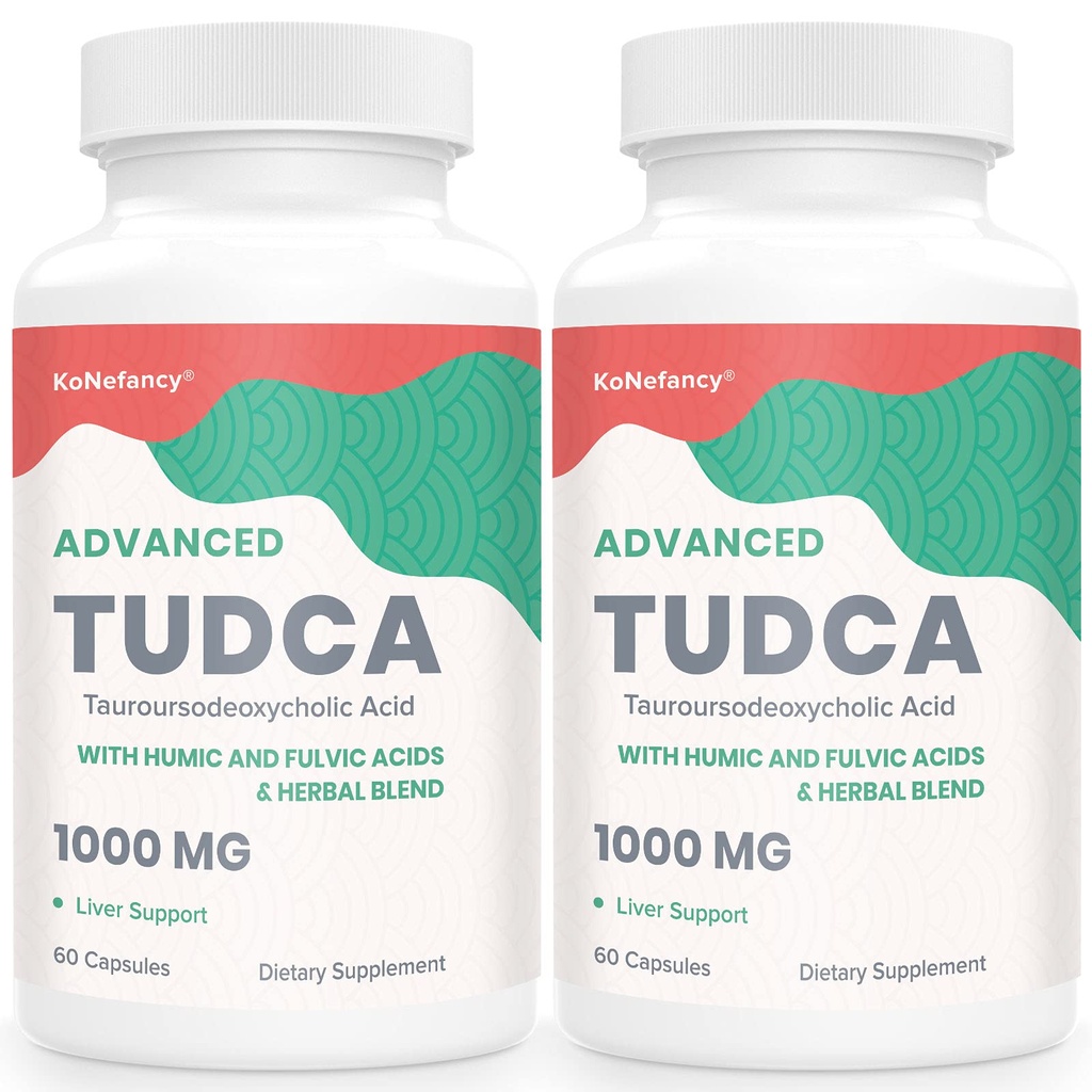TUDCA Suplimente de ficat 1000 mg-Bile Sare pentru ficat Cleanse Detoxifiere-Milk Thistle Herbal Blend cu Fulen și acid Humic pentru ficat,Digestive Health,120 Vegan Capsule
