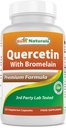 Cele mai bune naturale Querbetin cu Bromelain Veggie Capsule - 800 mg Querbetin & 165 mg Bromelain (2400 GDU/g), 120 Conte