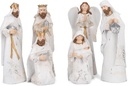 Transpac Deranjat alb și aur Ton 7.5 Inch Resin Naștere Figurine Set de 6