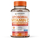 Inteligent Wellness Capsule lipozomal Vitamina C (200 Pastile 1500 mg Buffered) Absorbţie ridicată, Sistem imunitar & Colagen Booster, Susţinerea concentraţiei mari de grăsimi solubile Acid ascorbic, Vegan natural