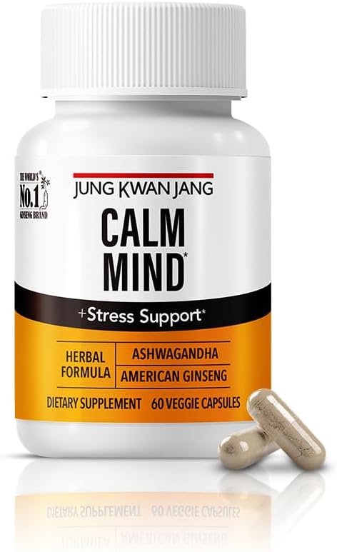 JUNG KWAN JANG calm Formula cu Ashwagandha 300mg, American Ginseng 428mg și L Theanine 204mg Supliment - 60 capsule pentru bărbați și femei