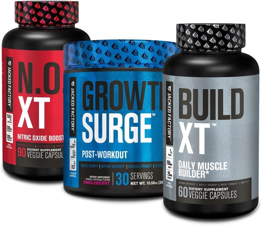 Fabrica Jacked N.O. XT Oxid de azot Suplimentul, Crowth Surge Post Workout Muscle Builder, Construi XT Muscle Builder