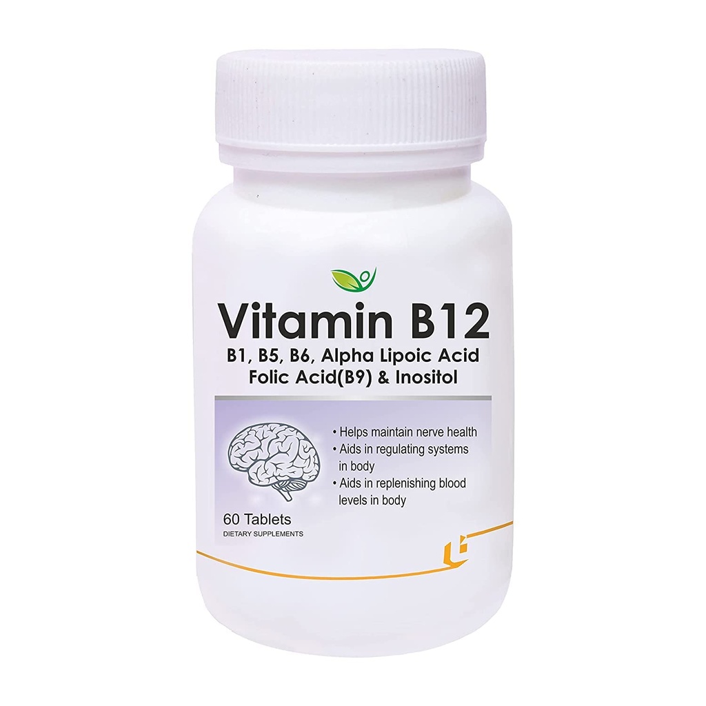 Verem Nutraceuticals Vitamina B12 cu B1, B5, B6, B9(Acid folic), Alpha Acid lipoic ALA & Suplimente de inositol Managementul energetic 