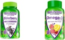 Vitafusion Elderberry Gummy Vitamine 90ct & Omega-3 Gummy Vitamine Berry Lemonade Aroma 120ct