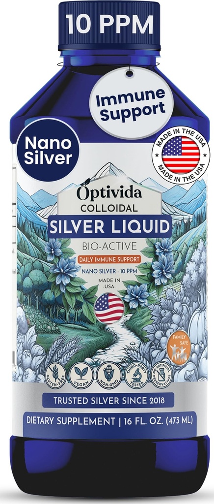 Optivida Health Nano lichid de argint ondulat (1 LB) 