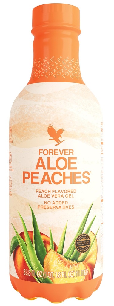Viata pentru totdeauna - Aloe Peaches, Aloe Pure cu aroma de piersic, Suportă Digestion and Immune System, Vegan și Gluten-Free, 33,8 fl oz, 1 Pack