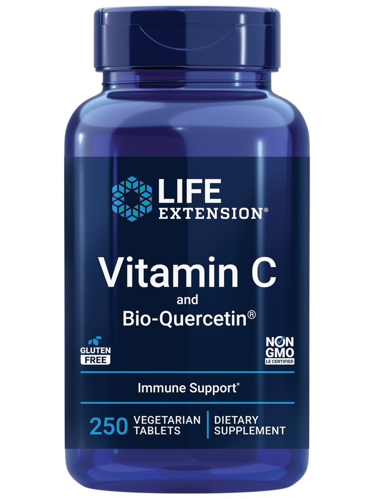 Extensie de viață Super Omega-3 Ulei de pește, Sesam & extract de măsline cu vitamina C & Bio-Quercetin Fitozom - 240 Softgels & 250 comprimate