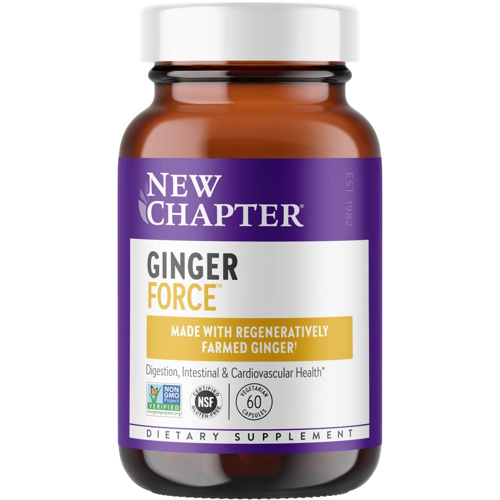 Noua forță suplimentară Capitol ghimbir cu ingrediente organice supercritice + non-GMO capsule vegetariene, 60 Conte