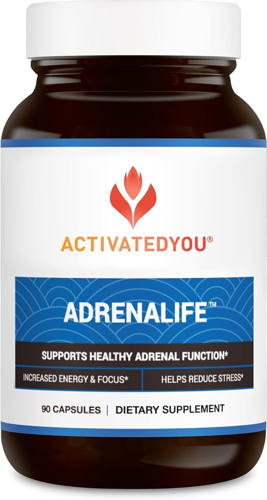 ACTIVATYou AdrenaLife- Calm și relaxare Supliment de sprijin adrenal pentru ajutor de stres, somn odihnitor, și energie concentrată w/Magnesium, vitamina B12, & Rhodiola extract Rosea (90 capsule)