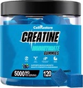 Creatine Monohidrat Gummies pentru bărbaţi şi femei 5g de Creatină Monohidrat per Serving- Ajutor pentru creşterea forţei şi construi musculare,Sugar gratuit,Vegan,Blueberry Flavor, 120 Conte