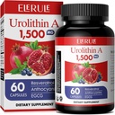Urolitina Un supliment de 1000 mg Plus Trans-Resveratrol, Anthocianine, Ceai verde, Promovarea imbatranire sanatoasa, Suporturi celulare si energie pentru barbati si femei, 60 capsule