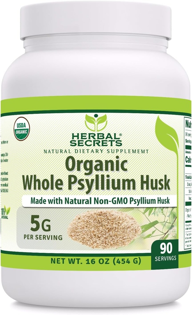Secrete de plante Întreaga Psyllium Husk Powder Suplimentul de 5 Grams per servire 