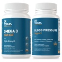 Dr. Tobias Omega 3 Suplimente de ulei de pește și suport de tensiune sanguină pentru inimă, creier, imun, sănătate circulatorie, cu vitamina C, B6, B12, Niacin, Folate & Herbs