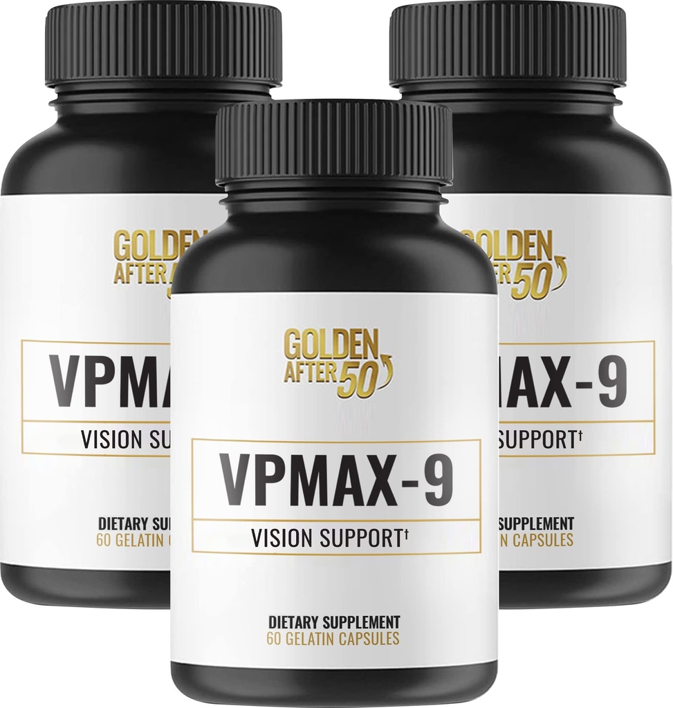 Aur după 50 VpMax-9 - Îngrijire vizuală și supliment antioxidant cu vitamine ochi, luteină, Licopen și extract de afine - 3 sticle