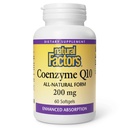 Factori naturali Coenzime Q10 - Suplimentul de suport antioxidant susține producția de energie celulară - o mai bună absorbție ajută funcția cardiacă sănătoasă - 200 mg, 60 Softgels (60 Servings)