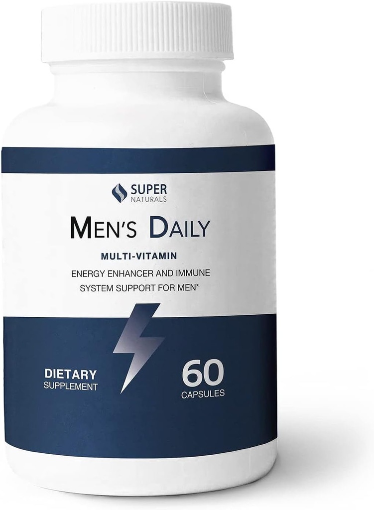 Super Naturals Men Zilnic Multivitamine Enhancer energie și sistemul imunitar de sprijin pentru bărbați (60 capsule, 30 zile de aprovizionare)