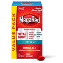 MegaRed Omega-3 Blend Total Body + Refresh 500mg Softgels, (65 Conte într-o sticlă), Easyly Absorbed Krill Oil, pentru a sprijini inima ta, articulații, creier și ochi