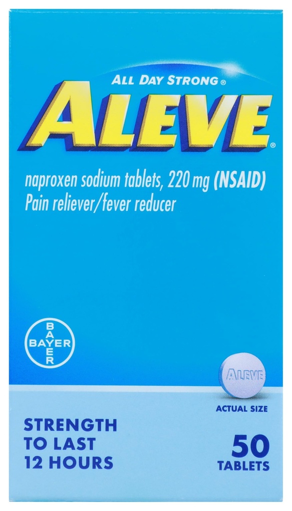 Aleve, Pain Reliever/Fever Reductor 220 mg comprimate, 50 Count