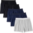 Amazon Essentials Cotton Jersey Boxers - lenjerie de corp pentru bărbați, disponibil în Big & Tall, pachet de 5