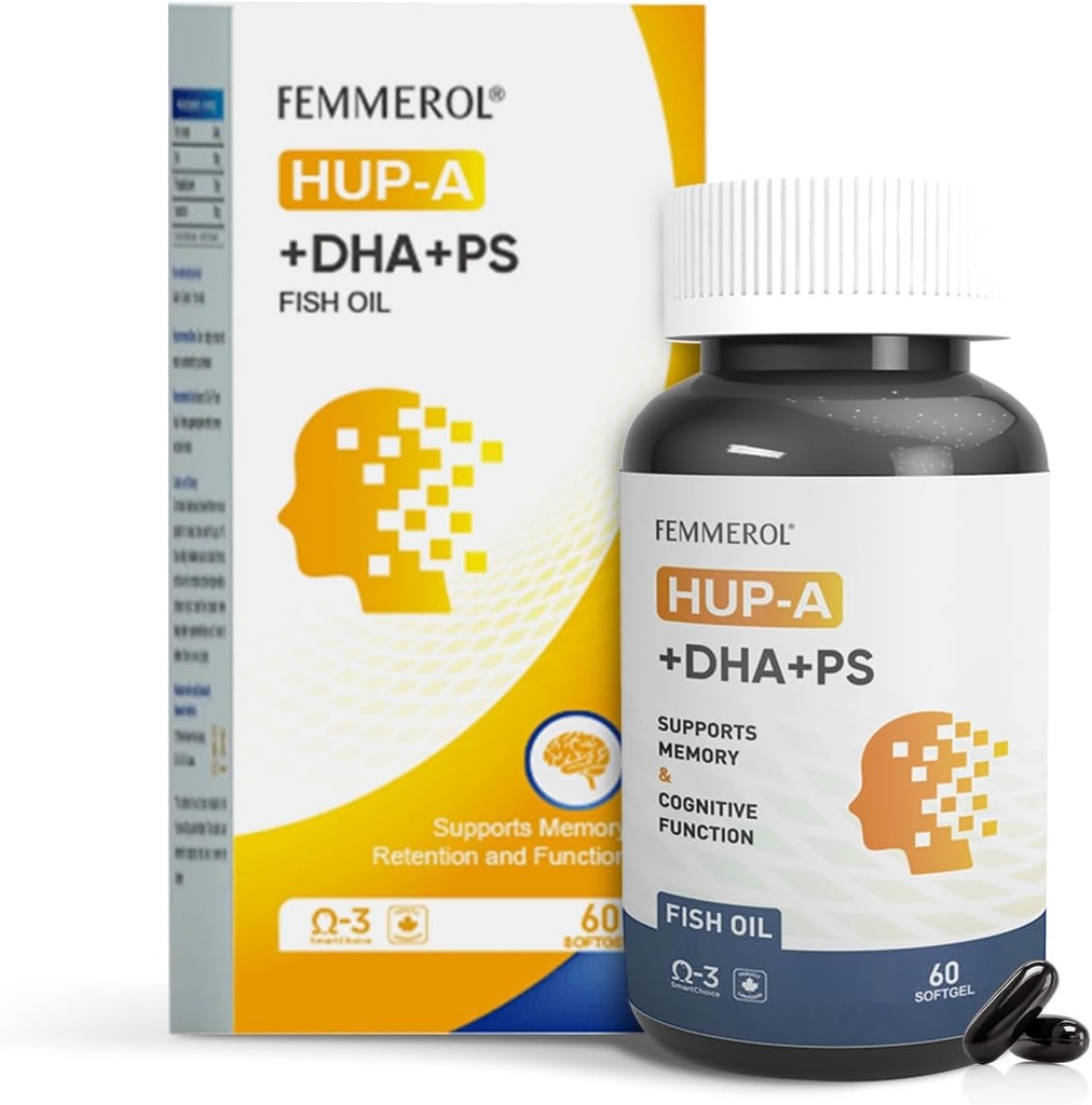 Fosfatidilserină 120mg Omega 3 DHA 60 Softgels cu Huperzine A pentru vârstnici de sănătate a creierului și suplimente de suport cognitiv - Îmbunătăţirea funcţiei cerebrale Fosfatidilserină cu DHA