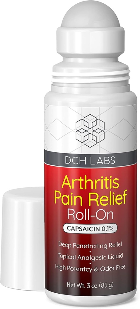 Încălzire Artrita durere ajutor Roll-on, Capsaicina penetrare profundă blochează muschii si mesagerii dureri articulare, pentru mâini, încheietura, picioare, genunchi & înapoi, 3 Ounces