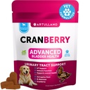 Dog UTI Tratamentul - Suplimentul Cranberry & Controlul vezicii urinare pentru câini - Infecție cu tractul urinar Pilula incontinenta, pietre vezica biliara - tratamente medicale UTI - 70 Chews moale pentru suport renal cu ulei de pește